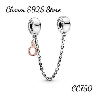 CHARM PAN ALE XÍCH KHOÁ CHẶN AN TOÀN BẠC S925 THUẦN KHIẾT HÀNG CAO CẤP