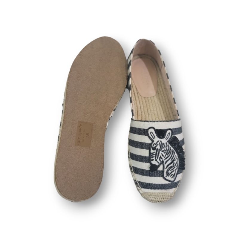 Giày Bệt Nữ Đế Cói Vải Canvas  Hình Ngựa Vằn, Giày VNXK Chính Hãng Xuất Dư