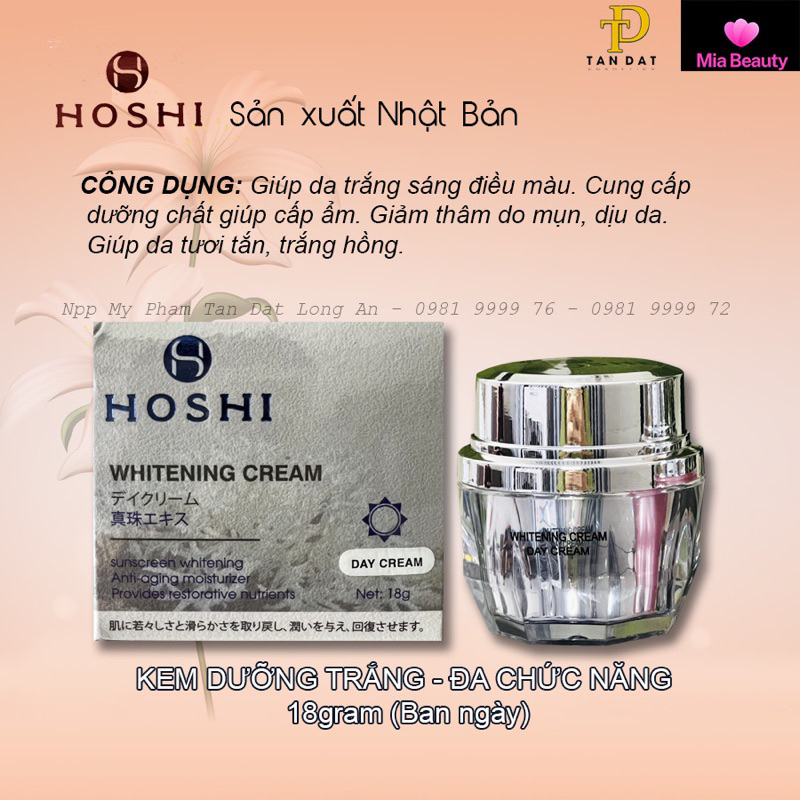 Kem Hoshi Nhật Bản chính hãng giảm thâm nám tàn nhang ngừa lão hoá trắng da 18g - Marisa Beauty