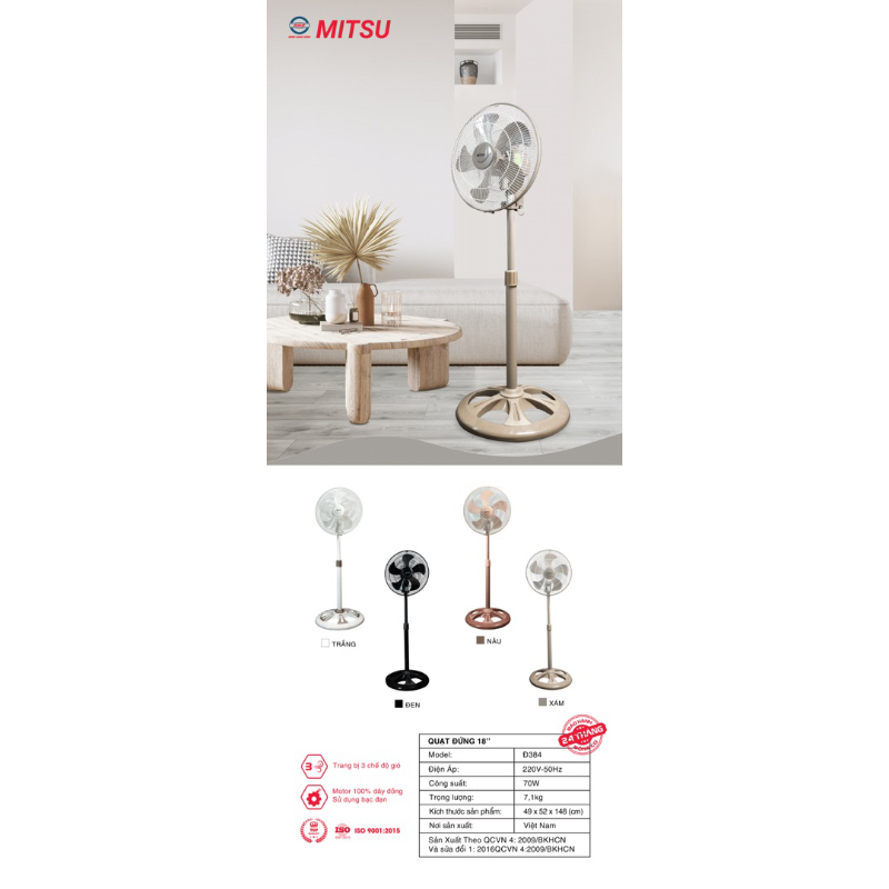 Quạt đứng 18inch cao cấp Mitsu