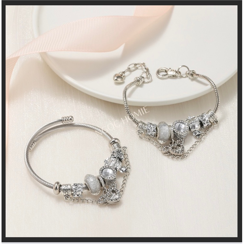 Lắc tay Pandora bạc hình trái tim siêu lấp lánh