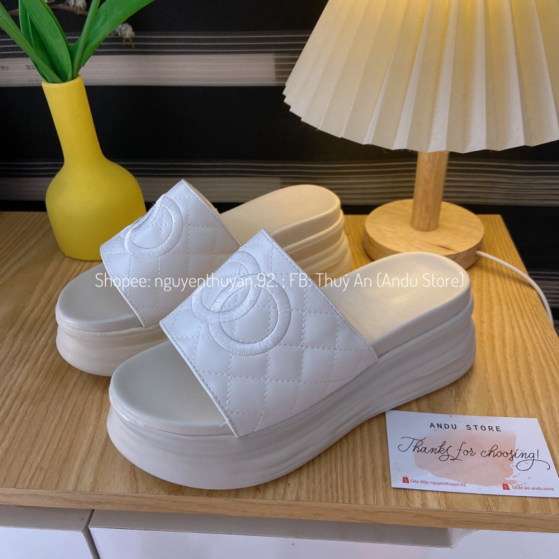 Dép đế bánh mì 7cm Andu Store  dép đế xuồng nữ