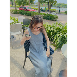 Dimi Dress - Đầm suông dài vải tổ ong mềm - Putactic k5