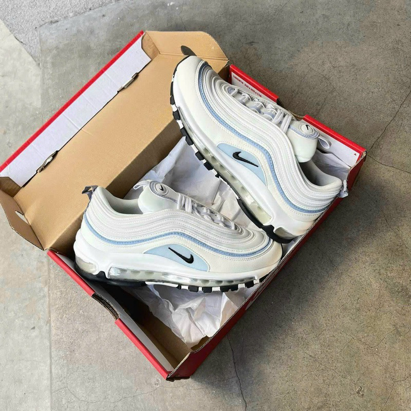 Giày Njke Max97 Trắng Xanh mới, giầy thể thao nam nữ full box bill có phản quang