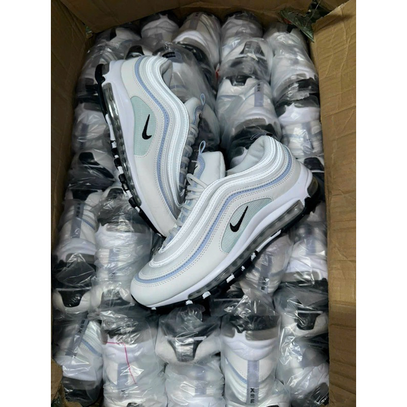 Giày Njke Max97 Trắng Xanh mới, giầy thể thao nam nữ full box bill có phản quang