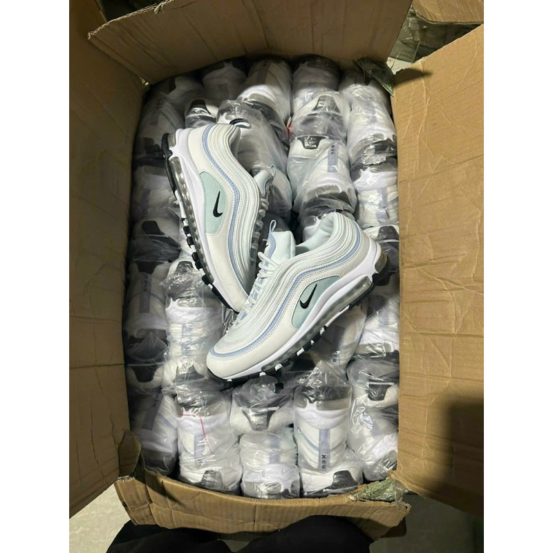 Giày Njke Max97 Trắng Xanh mới, giầy thể thao nam nữ full box bill có phản quang