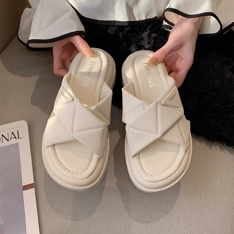 Dép nữ quai chéo đế răng cưa JD chất đẹp(phom to)