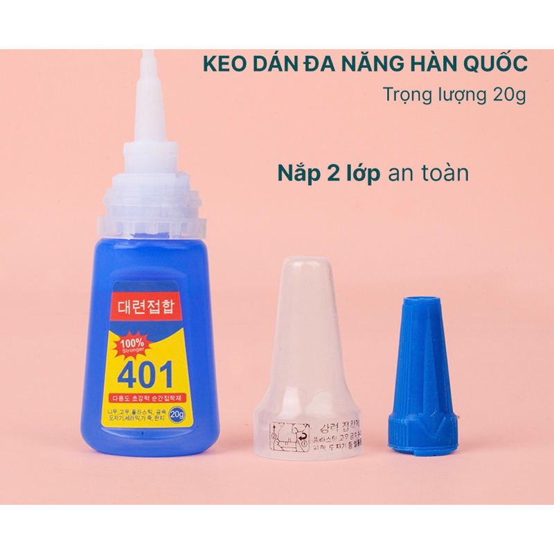 Keo 401 xịn tem 100% dán móng siêu chắc 20g