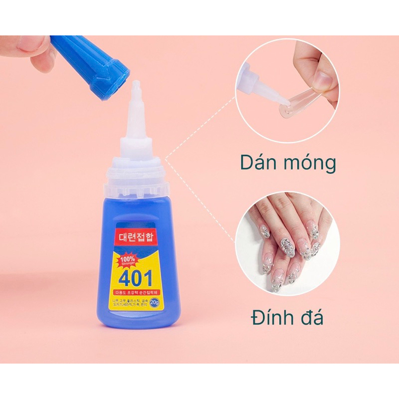 Keo 401 xịn tem 100% dán móng siêu chắc 20g