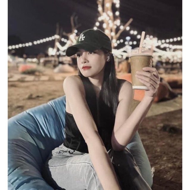 Mũ MLB Logo LA Nhỏ hàng hiệu Hàn Quốc_Logo LA to black