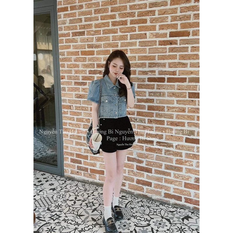 Áo Sơ mi Jean Croptop Túi Hộp HÀNG ĐẸP