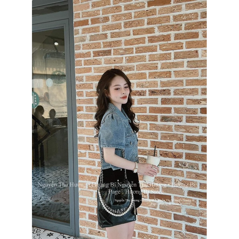 Áo Sơ mi Jean Croptop Túi Hộp HÀNG ĐẸP