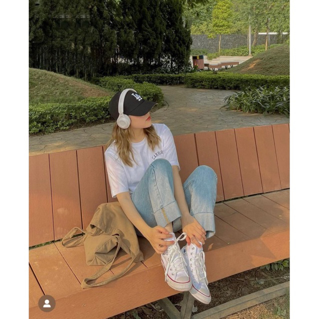 Mũ MLB Logo LA Nhỏ hàng hiệu Hàn Quốc_Logo LA to black