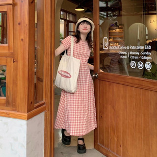 Đầm midi caro