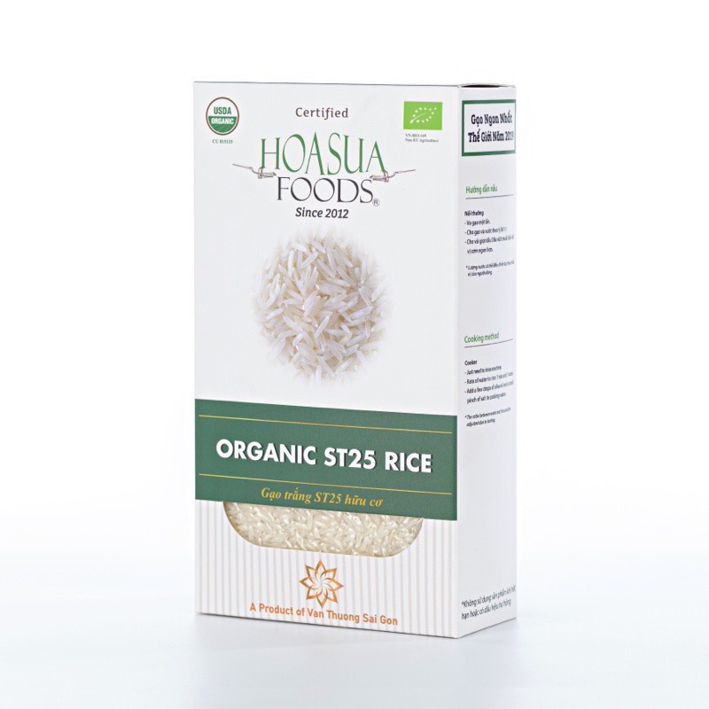 Gạo hữu cơ Hoa Sữa nấu cháo cơm cho bé, Gạo Japonica 1kg