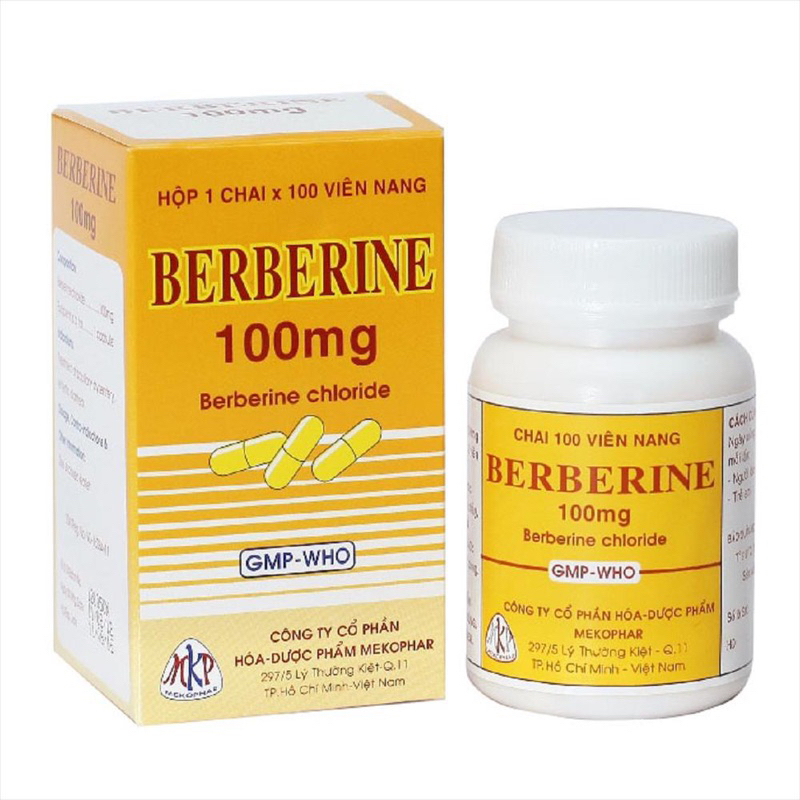 Hỗ trợ tiêu hoá. Berberin , Chai 100 viên nang.