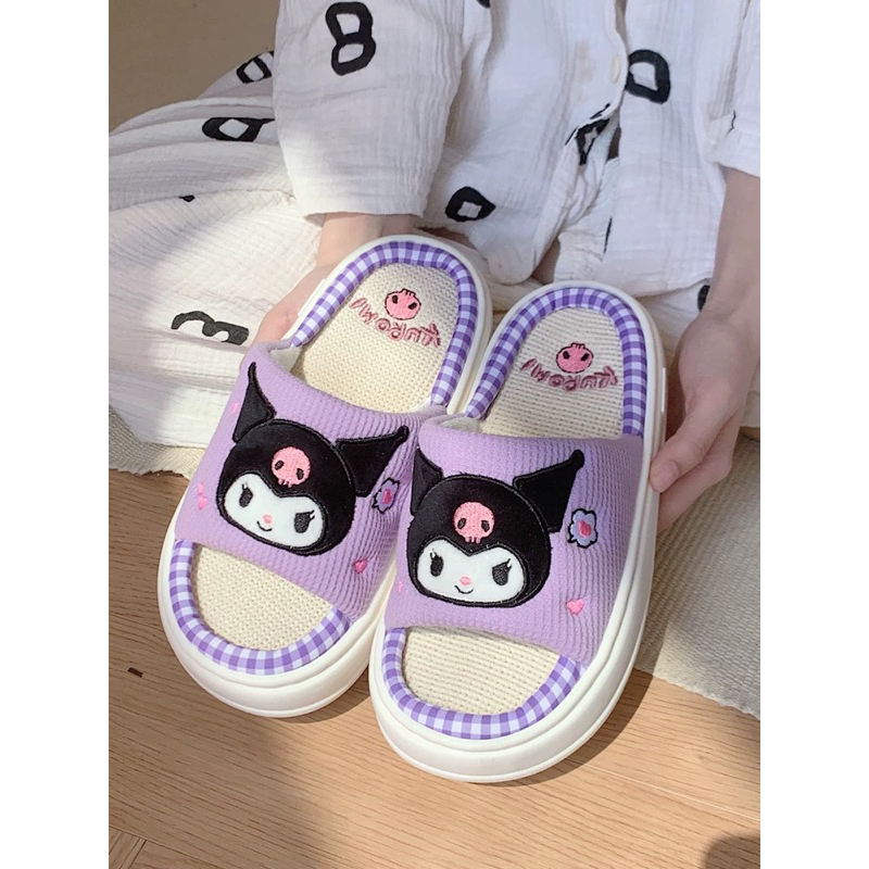 Dép bánh mì, Dép quai ngang hoạ tiết KUROMI thương hiệu XIXITAO