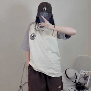 Áo thun 52retroHZ Raglan tay xám logo basic cotton cao cấp