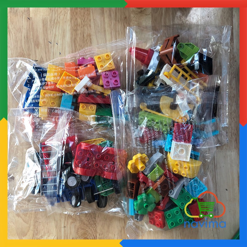 Xếp Hình Duplo Feelo Phương Tiện Giao Thông 105 và 179 Chi Tiết To Dễ Lắp Ghép Cho Bé