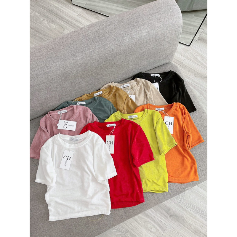 Áo Croptop nhung nhũ