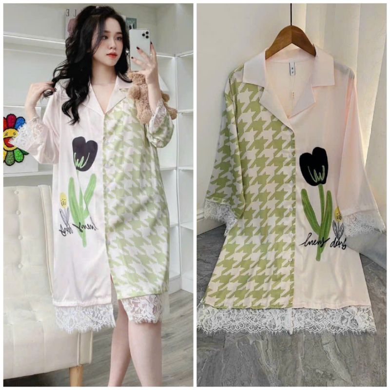 Đầm Ngủ Nữ in 3D FREESIZE <70KG chất Lụa mềm mịn cao cấp | BigBuy360 - bigbuy360.vn