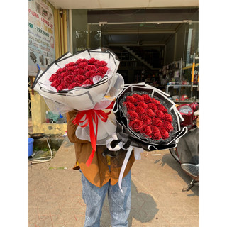 Bó hoa nhũ 20 bông hoa kim tuyến tròn - bó giấy