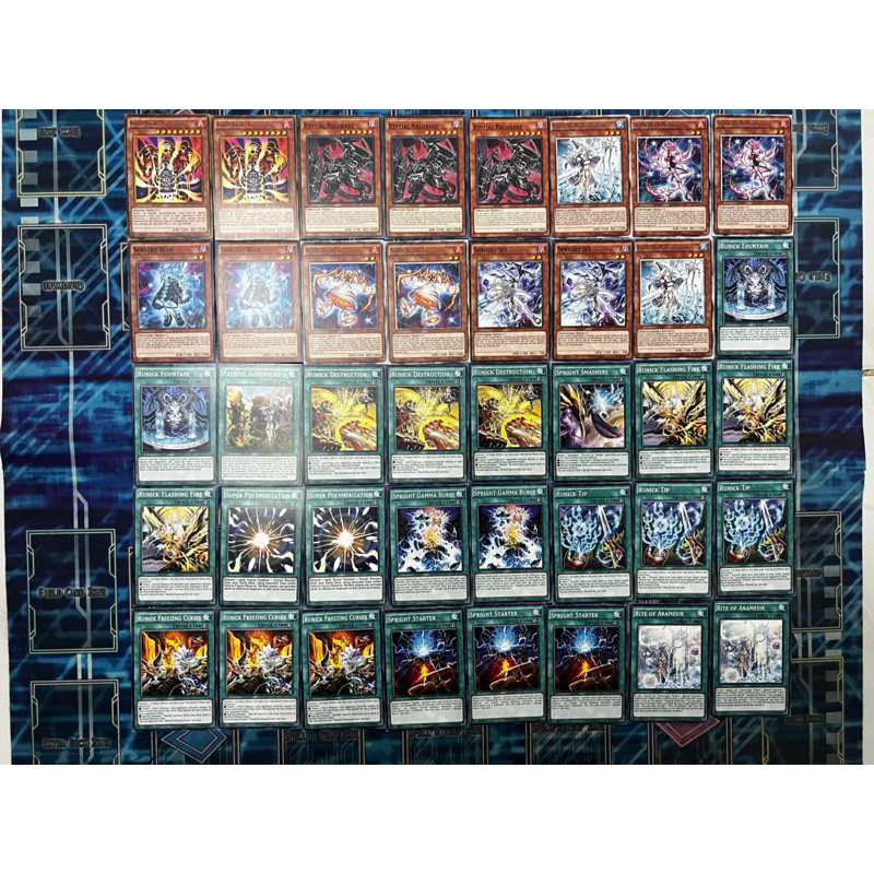 Bộ bài in Runick Spright-55 lá cả Extra Deck-In 1 và 2 mặt.