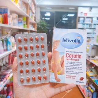 Viên uống chống nắng Mivolis Carotin 60v hàng Đức