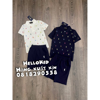 Bộ polo hoạ tiết ngựa bé trai