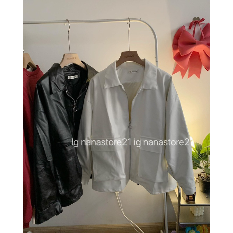 Áo khoác da túi hộp 2 màu Nana21 Nanastore21