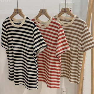 Áo pull kẻ ngang sợi dệt form vừa, kiểu dáng basic freesize ảnh thật ở cuối