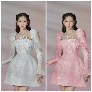 SIZE>62KG ĐẦM KIM SA ĐÍNH LÔNG VŨ LẤP LÁNH