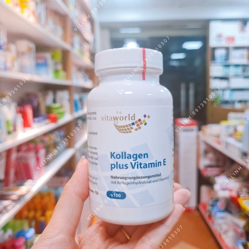( Bill ảnh sau) VIÊN UỐNG KOLLAGEN PLUS VITAMIN E VITAWORLD, 100v hàng Đức