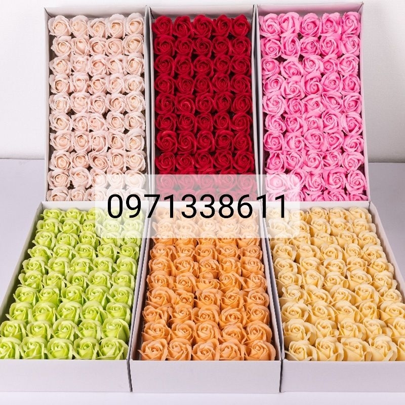 hoa hồng sáp thơm 3 lớp [ hộp 50 bông loại 1]