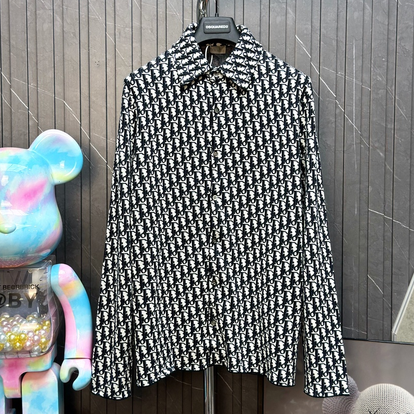 Áo sơ mi dài tay Dior họa tiết monogram logo full LA 1-1 on web