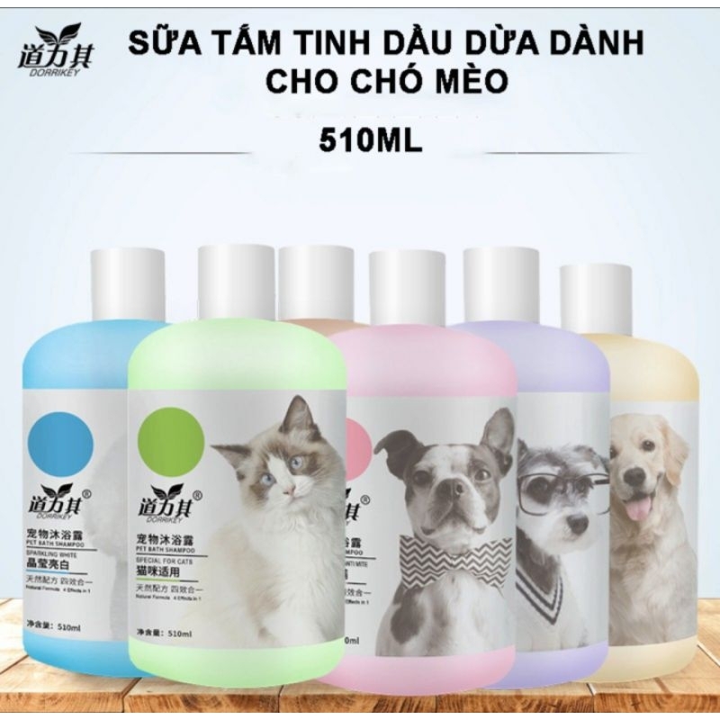 Sữa tắm cho chó mèo DORRIKEY hương thơm tự nhiên loại bỏ vi khuẩn, nấm ngứa, dưỡng lông, khử mùi hôi