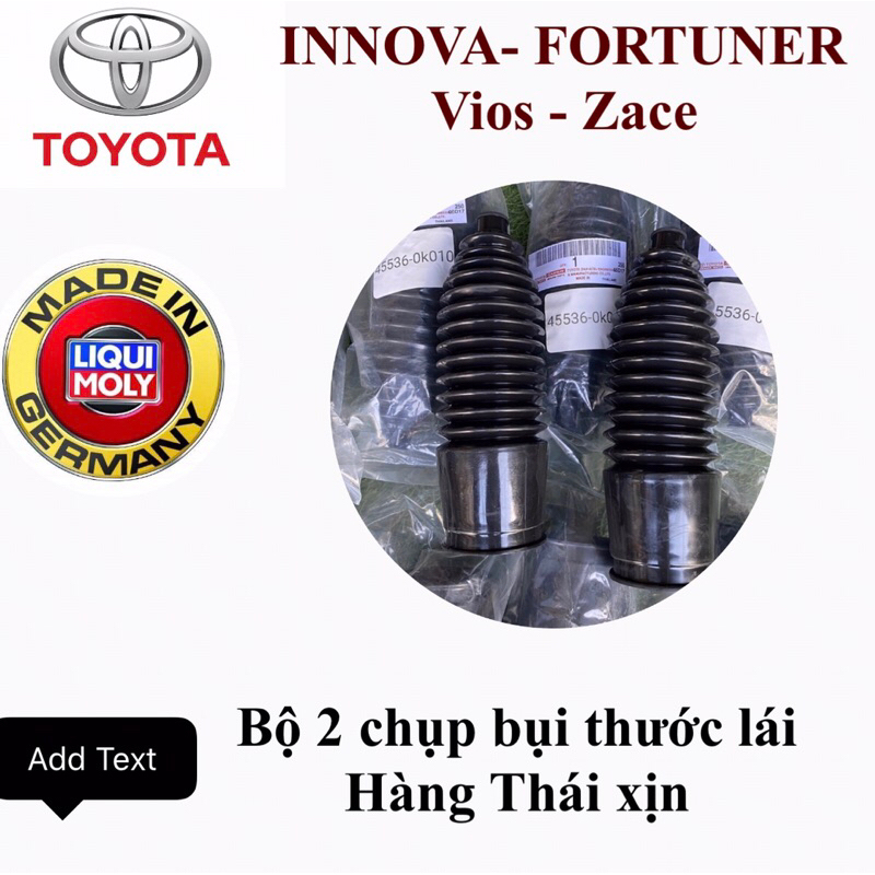 Bộ 2 chụp bụi cao su thước lái ô tô Toyota Innova-Fortuner-Zace-Vios, Quà tặng