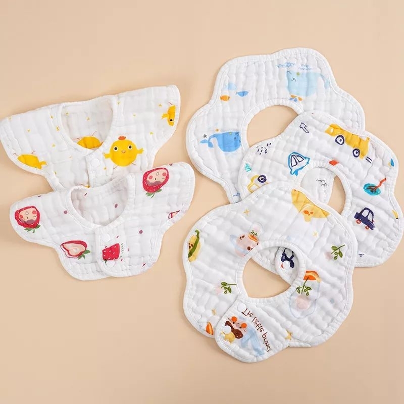 Yếm Xô Tròn Hình Cánh Hoa Xoay 360 Độ, Nhiều Mẫu Cho Bé