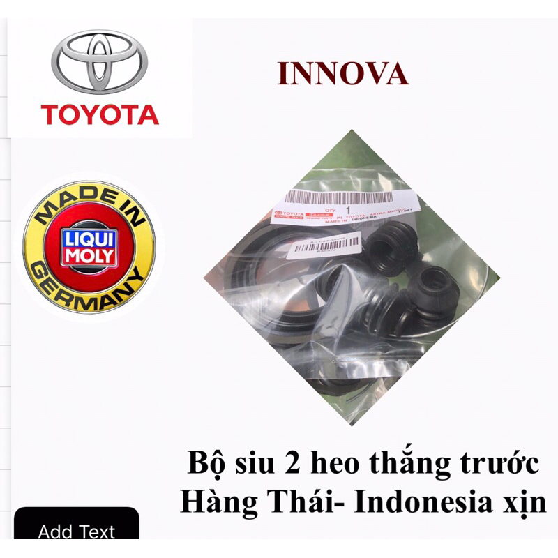 Bộ siu heo thắng trước ô tô Toyota Innova(Siu lòng piston, chụp bụi ắc,phe cài)