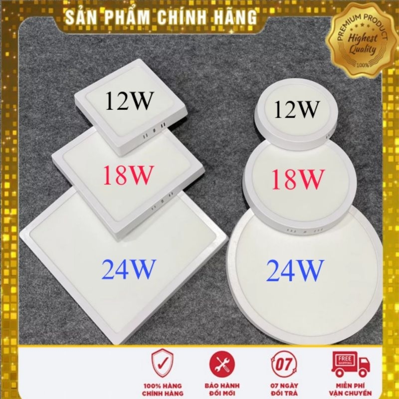Đèn Led Ốp Trần Tròn ,Đèn Ốp Trần Vuông Edison Cao Cấp 12W ,18W ,24W Đèn Ốp Trần Trang Trí Phòng Khách,. Bảo Hành 1 Năm
