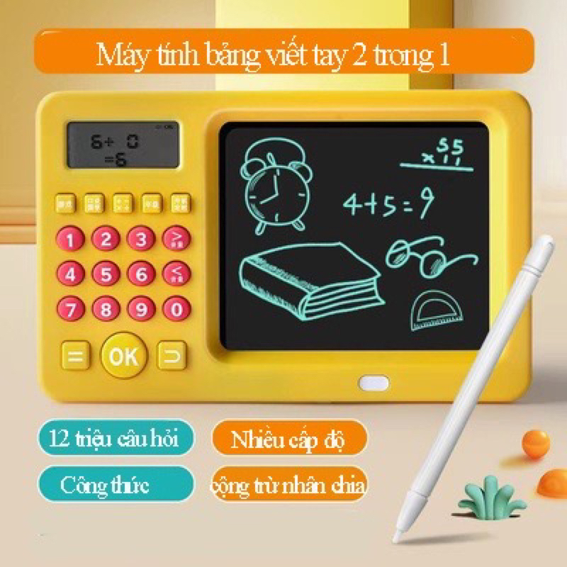 Máy tính luyện tập toán kèm bảng từ LCD- công cụ giáo dục sớm cho bé