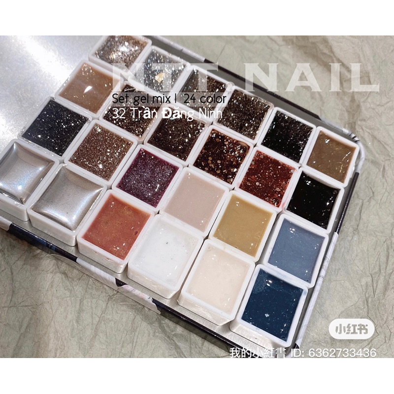 khay gel mix chuyên vân đá 24 màu