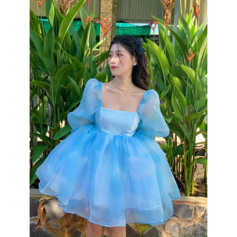 Đầm Babydoll Xoè Kiểu Dáng Công Chúa Siêu Xinh Chất Liệu Orrganza Cao Cấp Hàng Loai 1 225