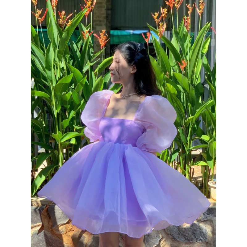 Đầm Babydoll Xoè Kiểu Dáng Công Chúa Siêu Xinh Chất Liệu Orrganza Cao Cấp Hàng Loai 1 225