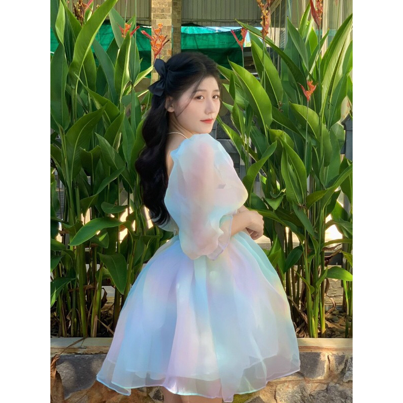 Đầm Babydoll Xoè Kiểu Dáng Công Chúa Siêu Xinh Chất Liệu Orrganza Cao Cấp Hàng Loai 1 225