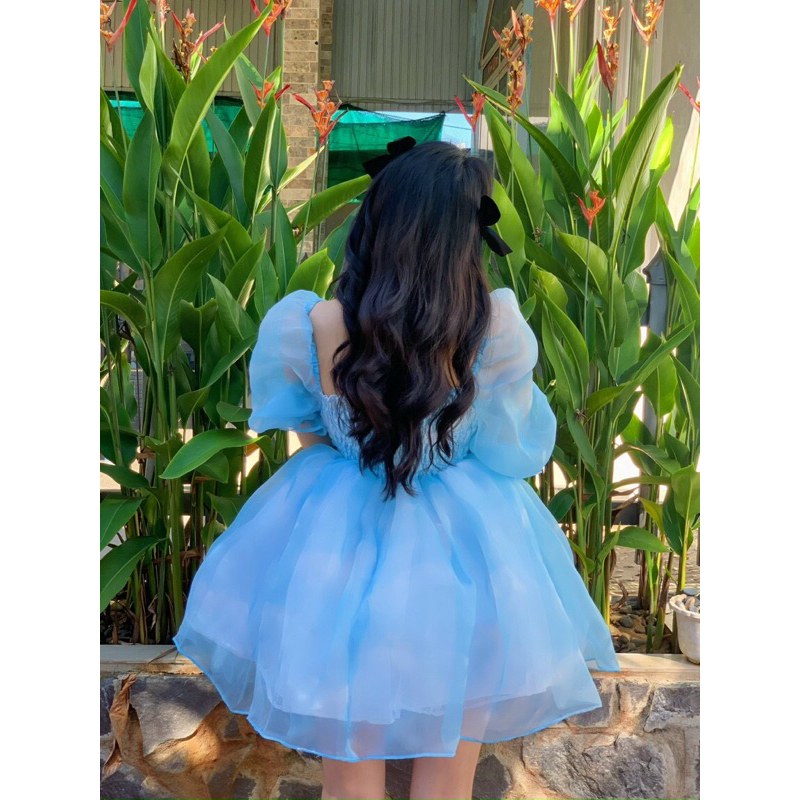 Đầm Babydoll Xoè Kiểu Dáng Công Chúa Siêu Xinh Chất Liệu Orrganza Cao Cấp Hàng Loai 1 225