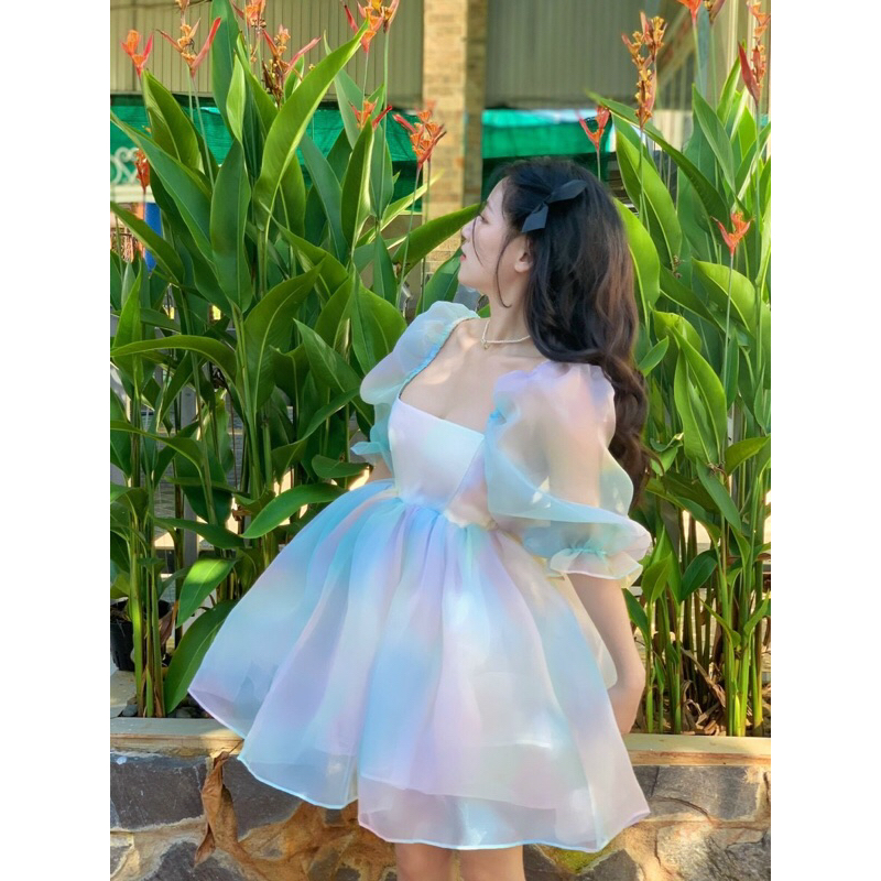 Đầm Babydoll Xoè Kiểu Dáng Công Chúa Siêu Xinh Chất Liệu Orrganza Cao Cấp Hàng Loai 1 225