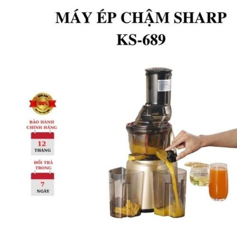 Máy Ép Chậm/Máy Ép Hoa Quả Cao Cấp SHARP KS-689 Dung tích 800ml - Công suất 250W