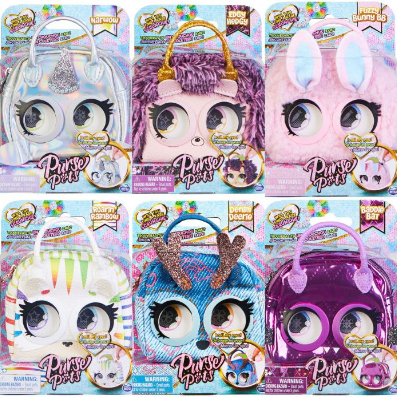 Ví cầm tay Purse Pets đáng yêu có thể đóng mở mắt khi kéo khoá