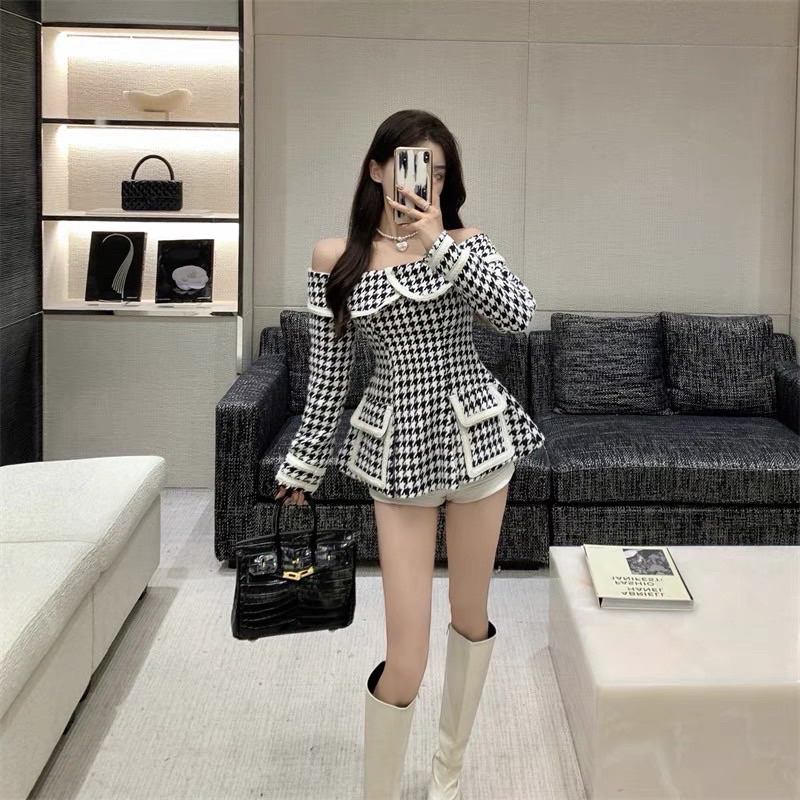 Váy dạ trễ vai 2 túi trước